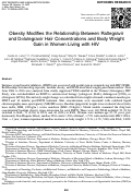 Cover page: Obesity Modifies the Relationship Between Raltegravir and Dolutegravir Hair Concentrations and Body Weight Gain in Women Living with HIV