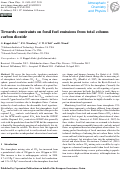 Cover page: Towards constraints on fossil fuel emissions from total column carbon dioxide