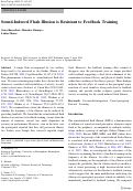 Cover page: Sound-Induced Flash Illusion is Resistant to Feedback Training