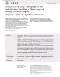 Cover page: Comparisons of Sleep, Demographics, and Health-Related Variables in Older Long and Average Duration Sleepers.