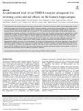 Cover page: A randomized trial of an NMDA receptor antagonist for reversing corticosteroid effects on the human hippocampus