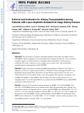 Cover page: Referral and evaluation for kidney transplantation among patients with lupus nephritis-related end-stage kidney disease.