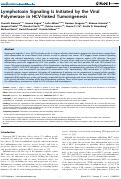 Cover page: Lymphotoxin Signaling Is Initiated by the Viral Polymerase in HCV-linked Tumorigenesis