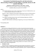 Cover page: Assessment of Mechanical Properties and Microstructure Characterizing Techniques in Their Ability to Quantify Amount of Cold Work in 316L Alloy