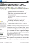 Cover page: A Standardized Nomenclature Design for Systematic Referencing and Identification of Animal Cellular Material.