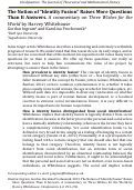 Cover page: The Notion of “Identity Fusion” Raises More Questions  Than It Answers. A commentary on Three Wishes for the  World by Harvey Whitehouse