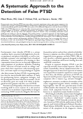 Cover page: A Systematic Approach to the Detection of False PTSD.