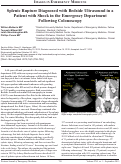 Cover page: Splenic Rupture Diagnosed with Bedside Ultrasound in a  Patient with Shock in the Emergency Department  Following Colonoscopy