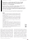 Cover page: Eating down or simply eating less? The diet and health implications of these practices during pregnancy and postpartum in rural Bangladesh