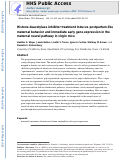 Cover page: Histone deacetylase inhibitor treatment induces postpartum-like maternal behavior and immediate early gene expression in the maternal neural pathway in virgin mice