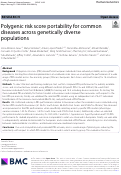 Cover page: Polygenic risk score portability for common diseases across genetically diverse populations.