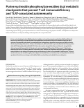 Cover page: Purine nucleoside phosphorylase enables dual metabolic checkpoints that prevent T cell immunodeficiency and TLR7-dependent autoimmunity