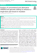 Cover page: Analysis of conventional and alternative CRISPR/Cas9 genome editing to enhance a single-base pair knock-in mutation