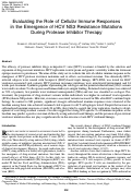 Cover page: Evaluating the Role of Cellular Immune Responses in the Emergence of HCV NS3 Resistance Mutations During Protease Inhibitor Therapy