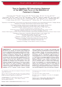 Cover page: Time to redefine PD? Introductory statement of the MDS Task Force on the definition of Parkinson's disease