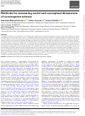 Cover page: Methods for measuring social and conceptual dimensions of convergence science