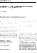 Cover page: Computing Low Latency Batches with Unreliable Workers in Volunteer Computing Environments