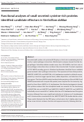 Cover page: Functional analyses of small secreted cysteine‐rich proteins identified candidate effectors in Verticillium dahliae