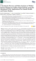 Cover page: A Systematic Review and Meta-Analysis of Within-Person Changes in Cardiac Vagal Activity across the Menstrual Cycle: Implications for Female Health and Future Studies.