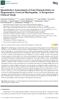 Cover page: Quantitative Assessment of Gait Characteristics in Degenerative Cervical Myelopathy: A Prospective Clinical Study.