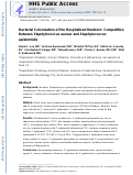 Cover page: Bacterial Colonization of the Hospitalized Newborn: Competition Between Staphylococcus aureus and Staphylococcus epidermidis.