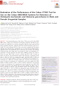 Cover page: Evaluation of the Performance of the Cobas CT/NG Test for Use on the Cobas 6800/8800 Systems for Detection of Chlamydia trachomatis and Neisseria gonorrhoeae in Male and Female Urogenital Samples