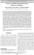 Cover page: Nuclear and Mitochondrial Genome Defects in Autisms