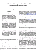 Cover page: On Validation and Planning of An Optimal Decision Rule with Application in Healthcare Studies