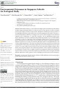 Cover page: Environmental Exposures in Singapore Schools: An Ecological Study