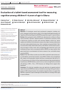 Cover page: Evaluation of a tablet‐based assessment tool for measuring cognition among children 4–6 years of age in Ghana