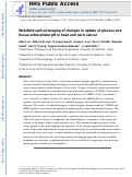 Cover page: Widefield Optical Imaging of Changes in Uptake of Glucose and Tissue Extracellular pH in Head and Neck Cancer