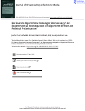 Cover page: Do Search Algorithms Endanger Democracy? An Experimental Investigation of Algorithm Effects on Political Polarization