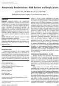 Cover page: Pneumonia readmissions: risk factors and implications.