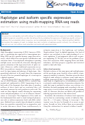 Cover page: Haplotype and isoform specific expression estimation using multi-mapping RNA-seq reads