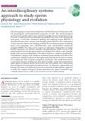 Cover page: An interdisciplinary systems approach to study sperm physiology and evolution