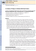 Cover page: Correlates of Fatigue in Patients With Heart Failure