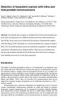 Cover page: Detection of hexavalent uranium with inline and field-portable immunosensors