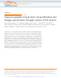 Cover page: Capicua regulates neural stem cell proliferation and lineage specification through control of Ets factors