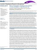 Cover page: Effects of topographic smoothing on the simulation of winter precipitation in High Mountain Asia