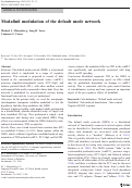 Cover page: Modafinil modulation of the default mode network