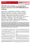 Cover page: Cryo-EM model validation recommendations based on outcomes of the 2019 EMDataResource challenge