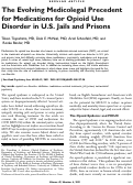 Cover page: The Evolving Medicolegal Precedent for Medications for Opioid Use Disorder in U.S. Jails and Prisons.