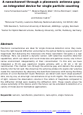 Cover page: A nanochannel through a plasmonic antenna gap: an integrated device for single particle counting