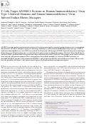 Cover page: T Cells Target APOBEC3 Proteins in Human Immunodeficiency Virus Type 1-Infected Humans and Simian Immunodeficiency Virus-Infected Indian Rhesus Macaques