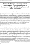 Cover page: Mental Wellbeing in Laboratory Animal Professionals: A Cross-Sectional Study of Compassion Fatigue, Contributing Factors, and Coping Mechanisms.