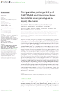 Cover page: Comparative pathogenicity of CA1737/04 and Mass infectious bronchitis virus genotypes in laying chickens.