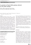 Cover page: Is gestation in Prader-Willi syndrome affected by the genetic subtype?