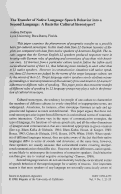 Cover page: The Transfer of Native Language Speech Behavior into a Second Language: A Basis for Cultural Stereotypes?