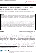 Cover page: Axial mitochondrial myopathy in a patient with rapidly progressive adult-onset scoliosis.