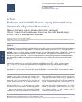 Cover page: Endocrine and Metabolic Diseases among Colorectal Cancer Survivors in a Population-Based Cohort